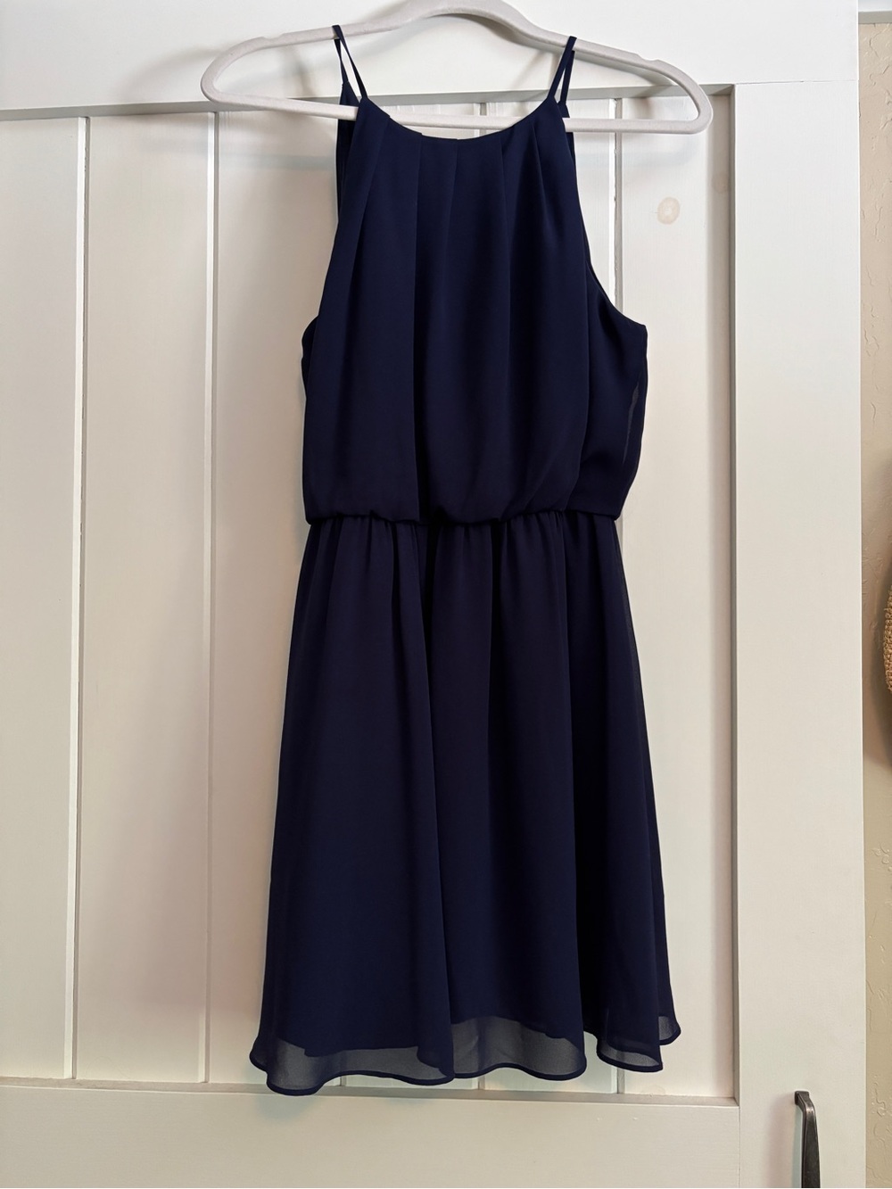 Iz Byer Navy Blue Spaghetti Strap Mini Dress